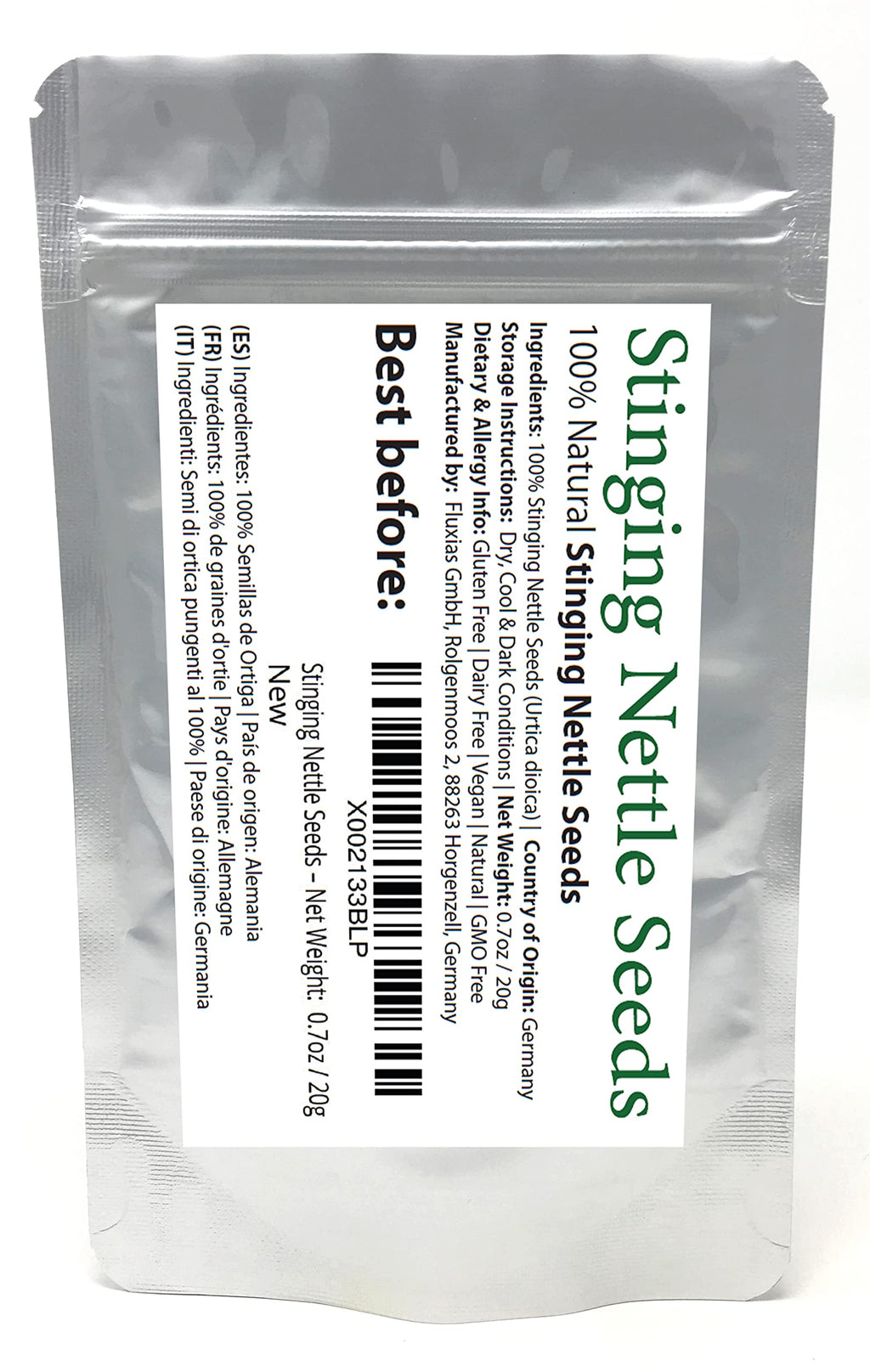 Stinging Nettle Seeds (Urtica dioica) – 0.7oz/20g, Germany | Gluten Free & Non-GMO