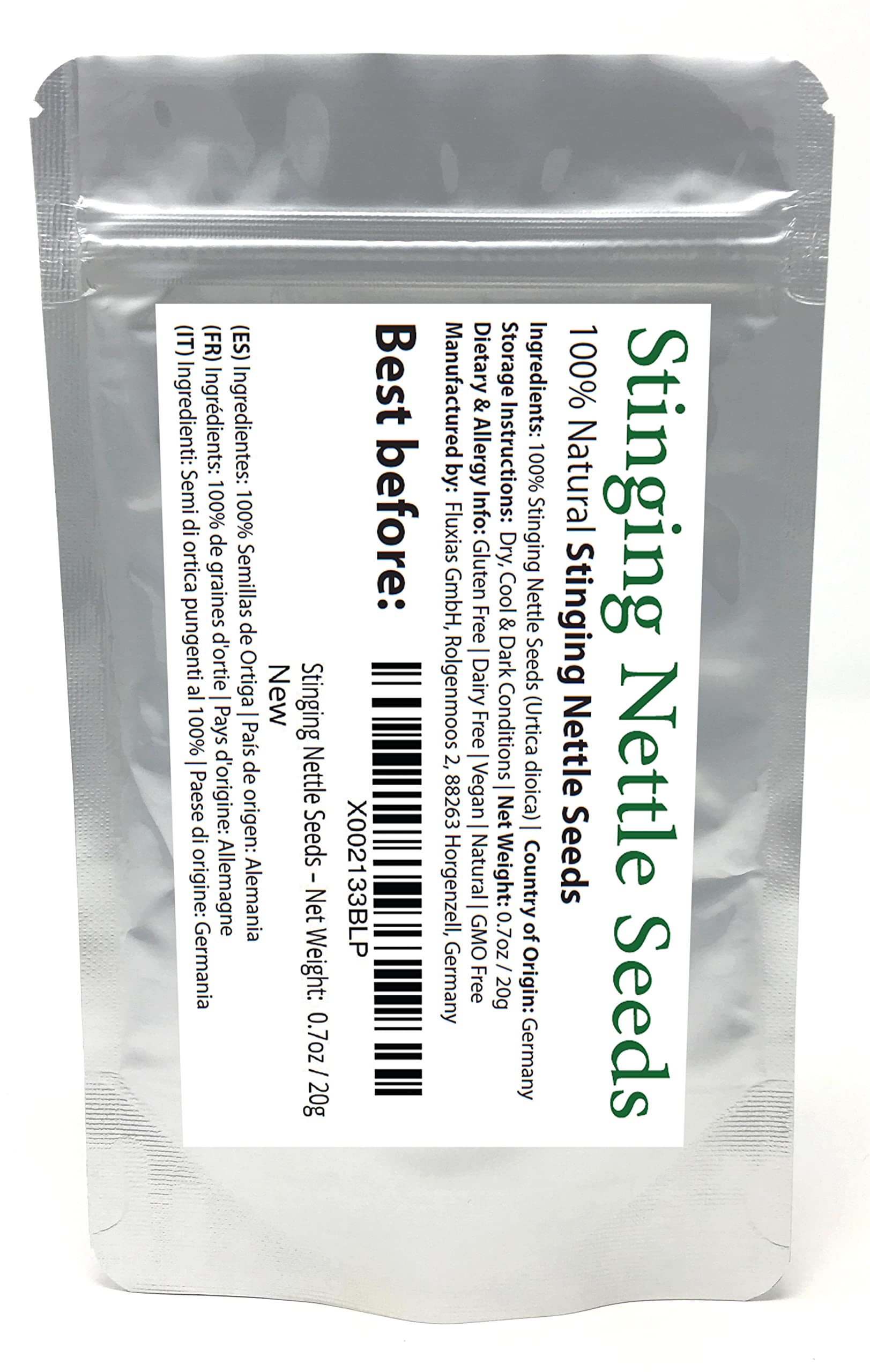 Stinging Nettle Seeds (Urtica dioica) – 0.7oz/20g, Germany | Gluten Free & Non-GMO