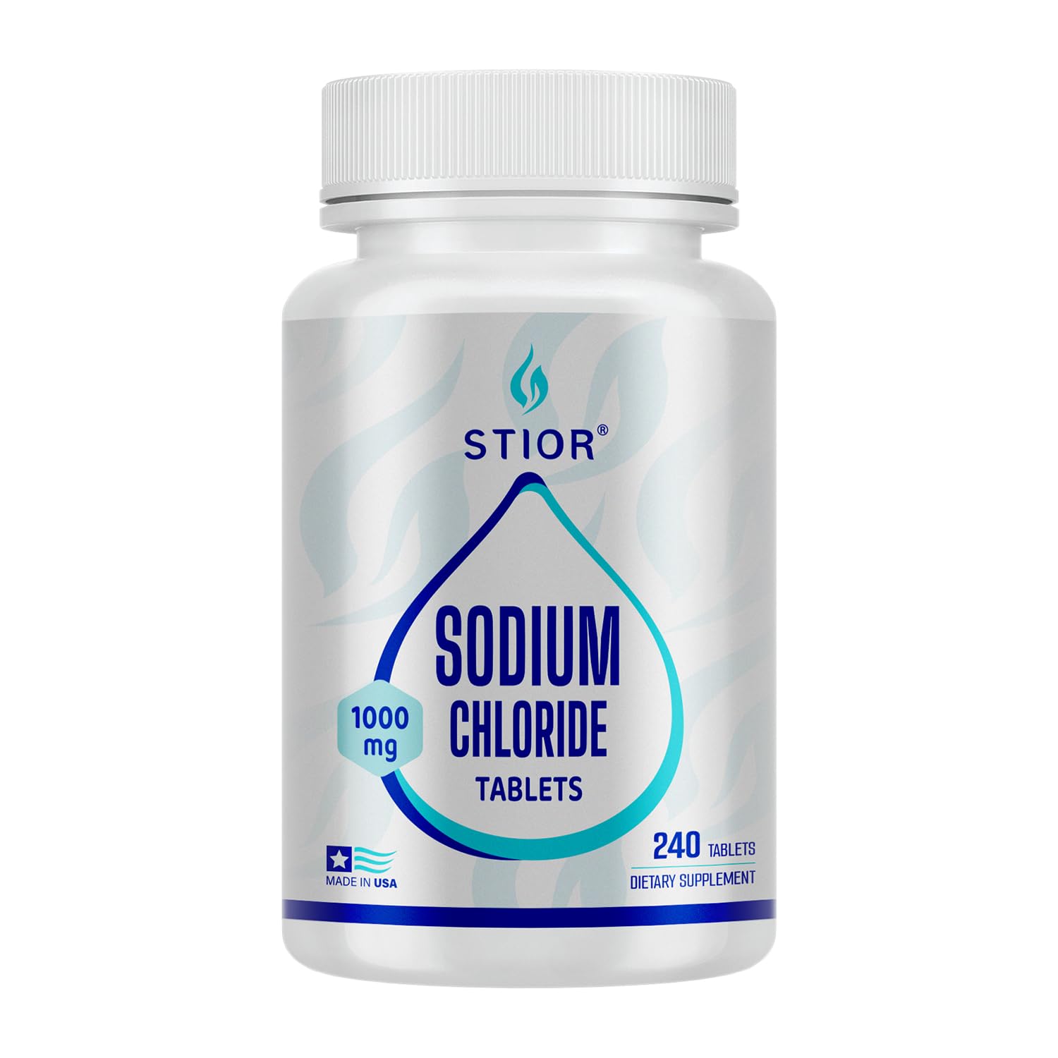 STIOR Sodium Chloride Tablets 1000mg – 240 Count | Electrolyte Replenisher (Made in USA)