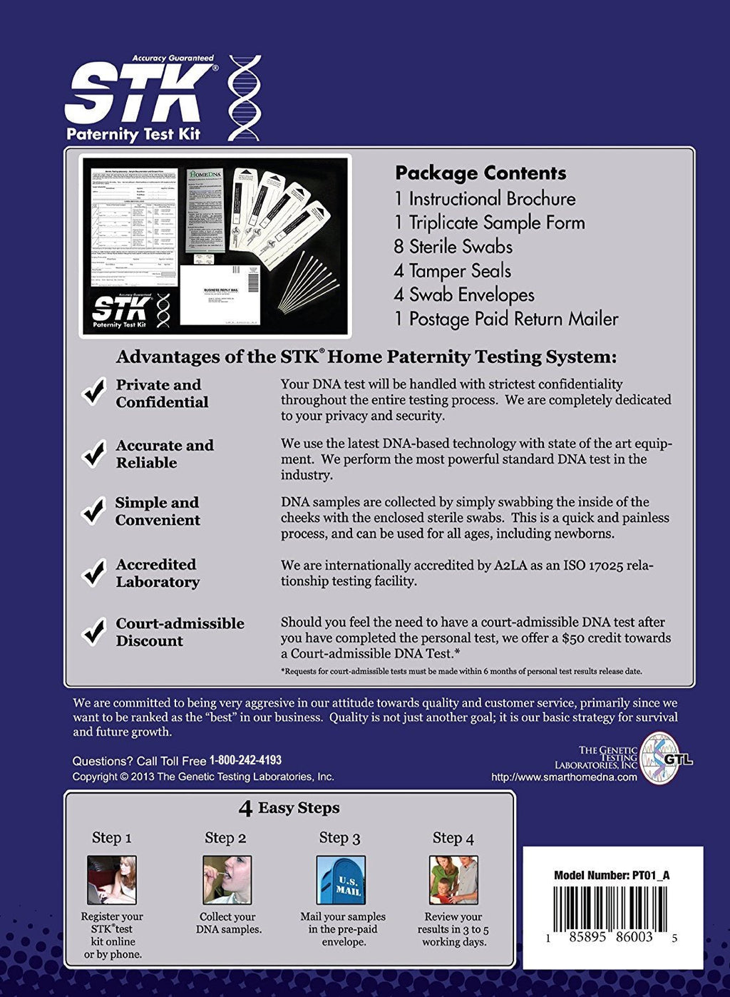 STK Paternity Test Kit – All Lab Fees Included, Free Return Mailer, 99.999% Accurate (2-Person)