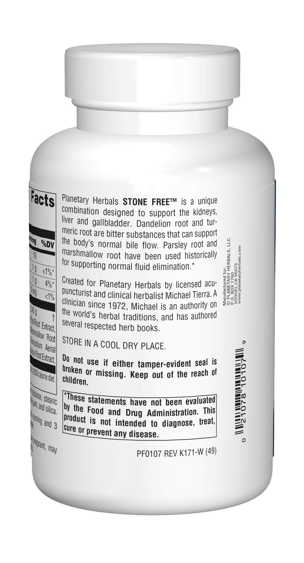 Planetary Herbals Stone Free 820 mg - Herbal Kidney & Gallbladder Support (180 Tablets)