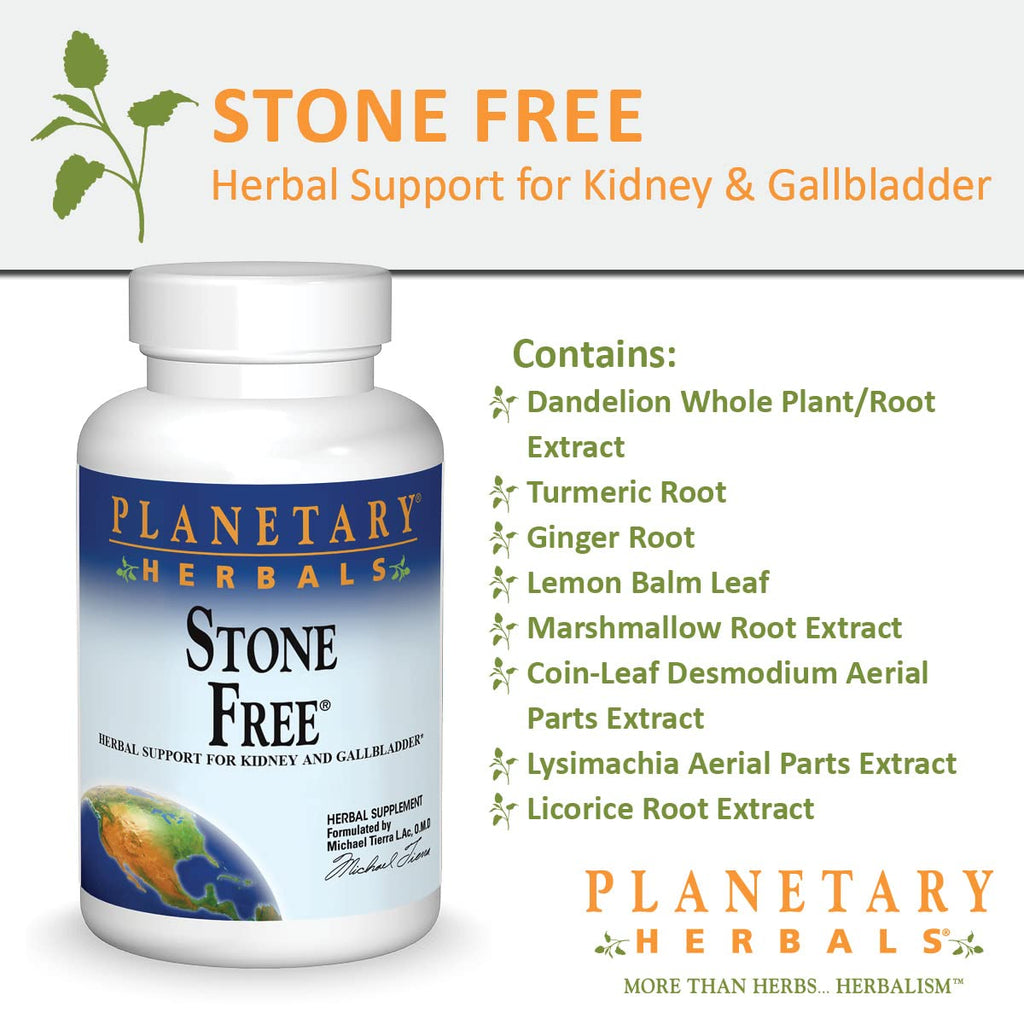 Planetary Herbals Stone Free 820 mg - Herbal Kidney & Gallbladder Support (180 Tablets)