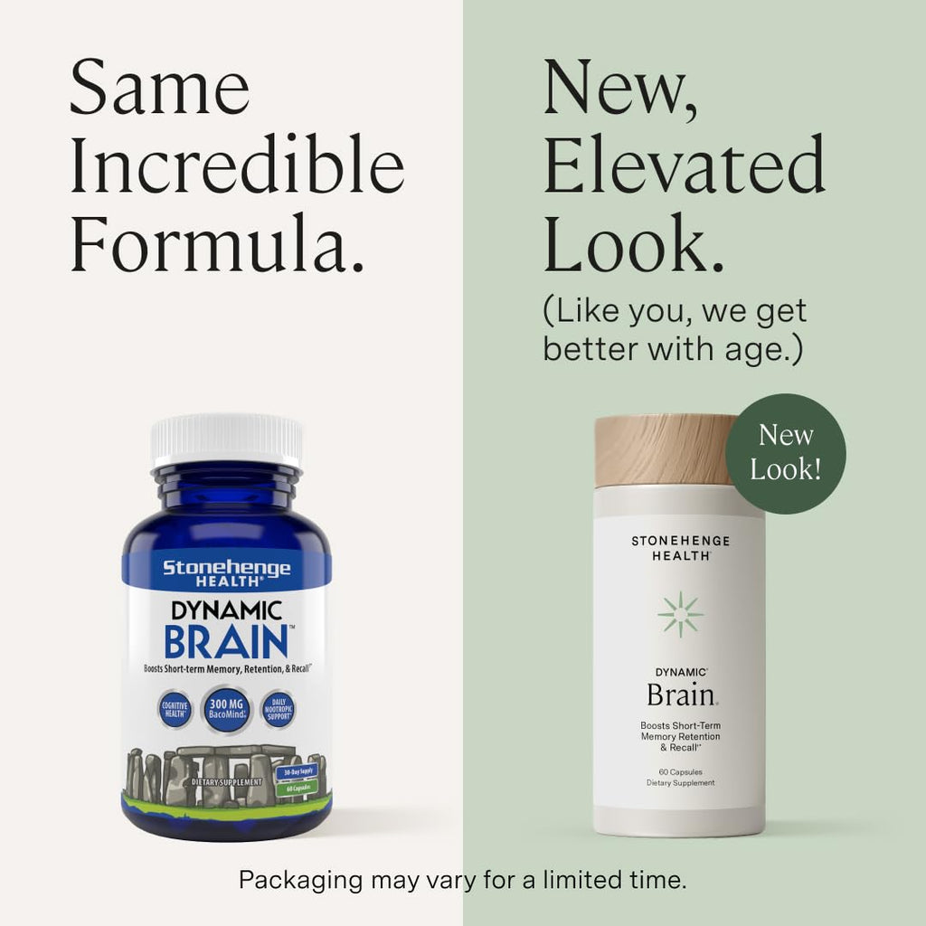 Stonehenge Health Dynamic Brain Supplement with BacoMind – Memory, Retention & Recall (40 Nootropics)