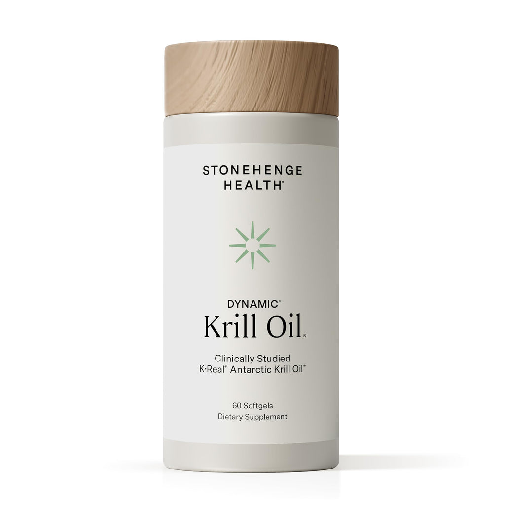 Stonehenge Health Dynamic Krill Oil 1600mg – Triple Strength Antarctic Omega-3 with EPA, DHA, Phospholipids & 2mg Astaxanthin – 60 Softgels