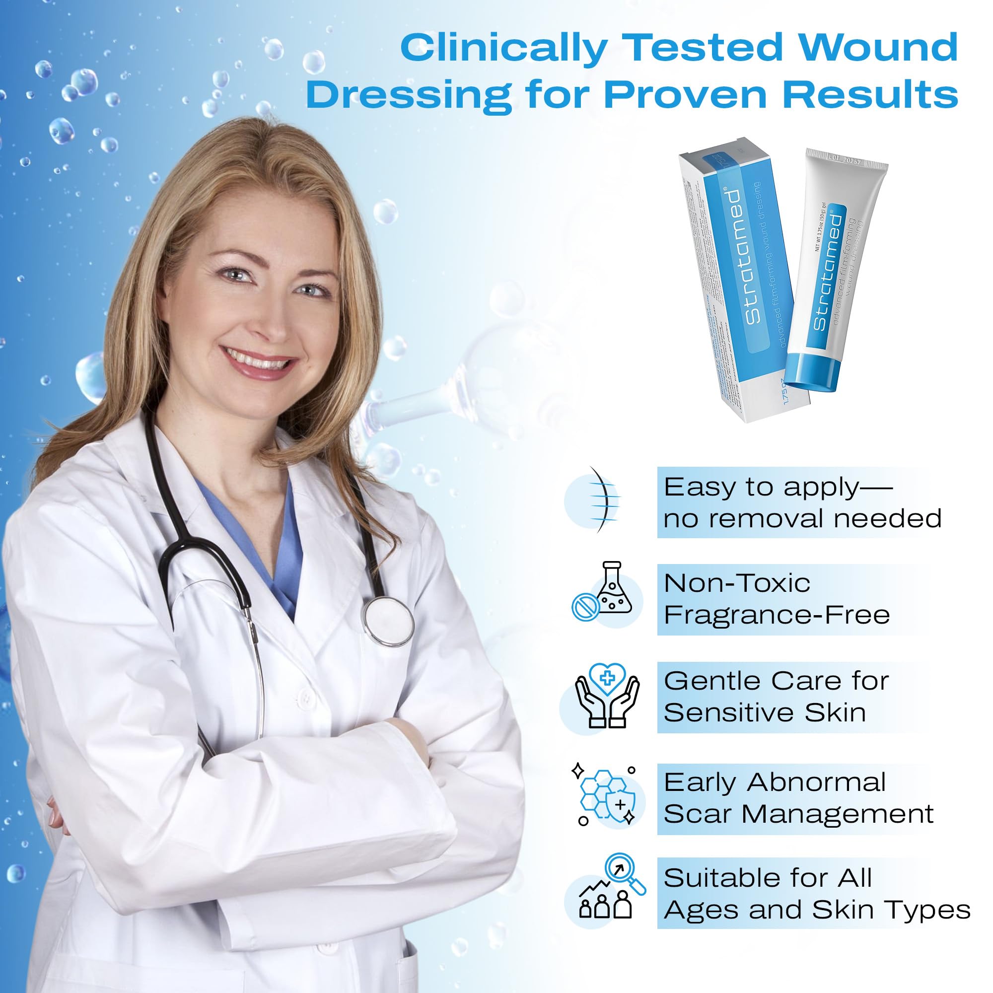 Stratamed Advanced Film-Forming Wound Dressing | Flexible Protective Layer for Open Wounds & Damaged Skin | 50g