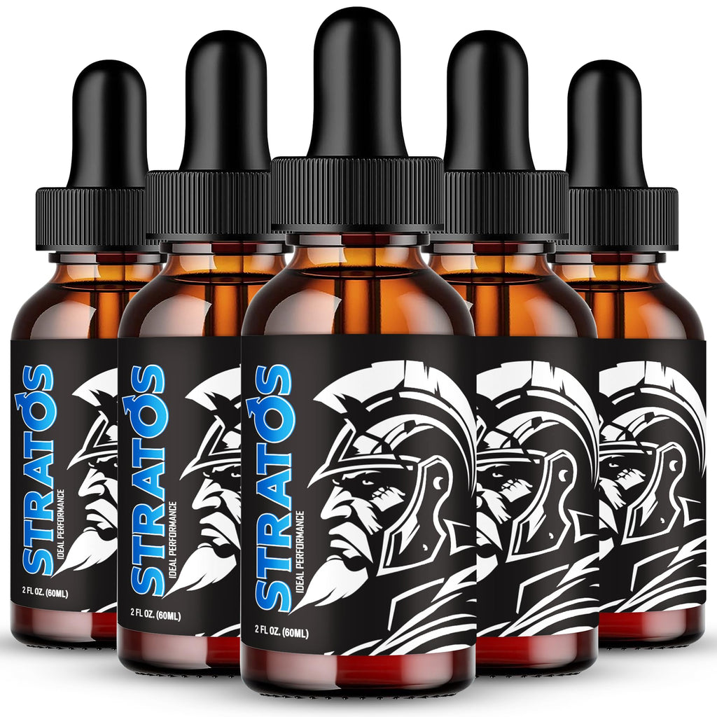 Stratos Drops Official Liquid Drops – Male Enhancement, Maximum Strength, Endurance & Health (5 Pack)