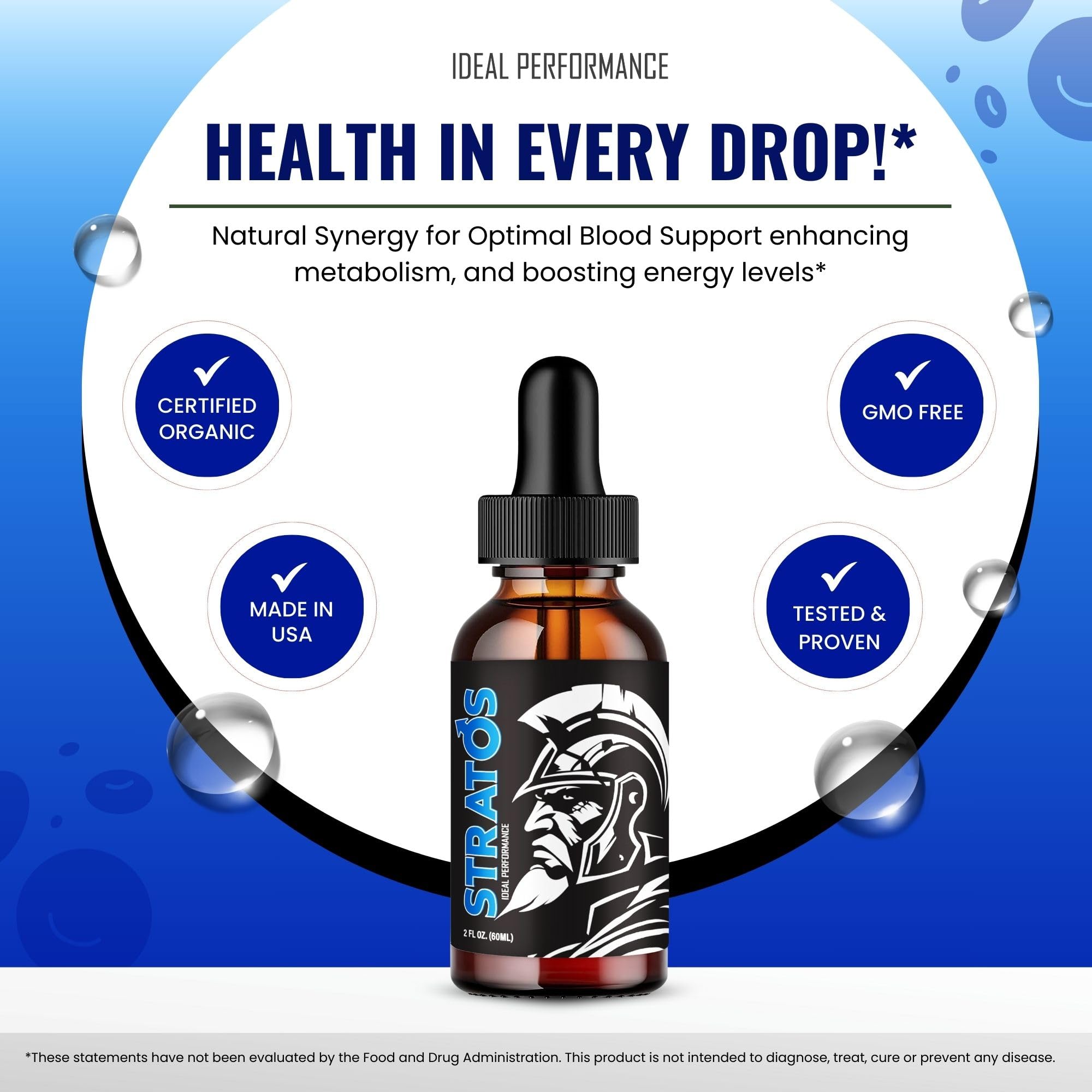 Stratos Drops Official Liquid Drops – Male Enhancement, Maximum Strength, Endurance & Health (5 Pack)