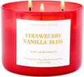 Strawberry Vanilla Bliss 3-Wick Soy Candle – 15.8 oz | Relaxing Home Aromatherapy