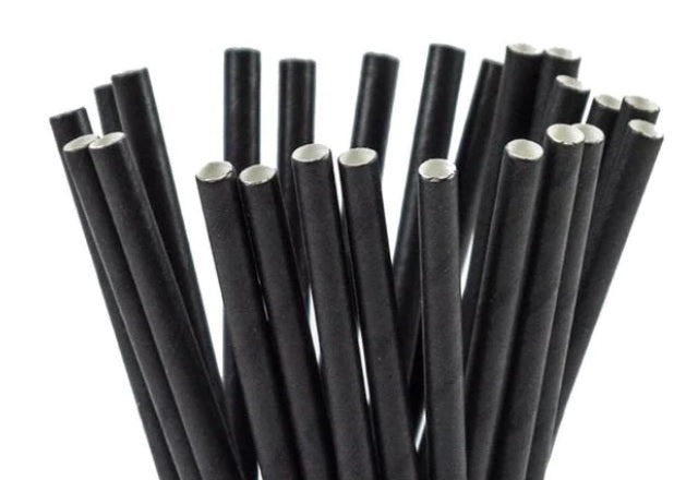 750 x Spoon Straw Black Compostable