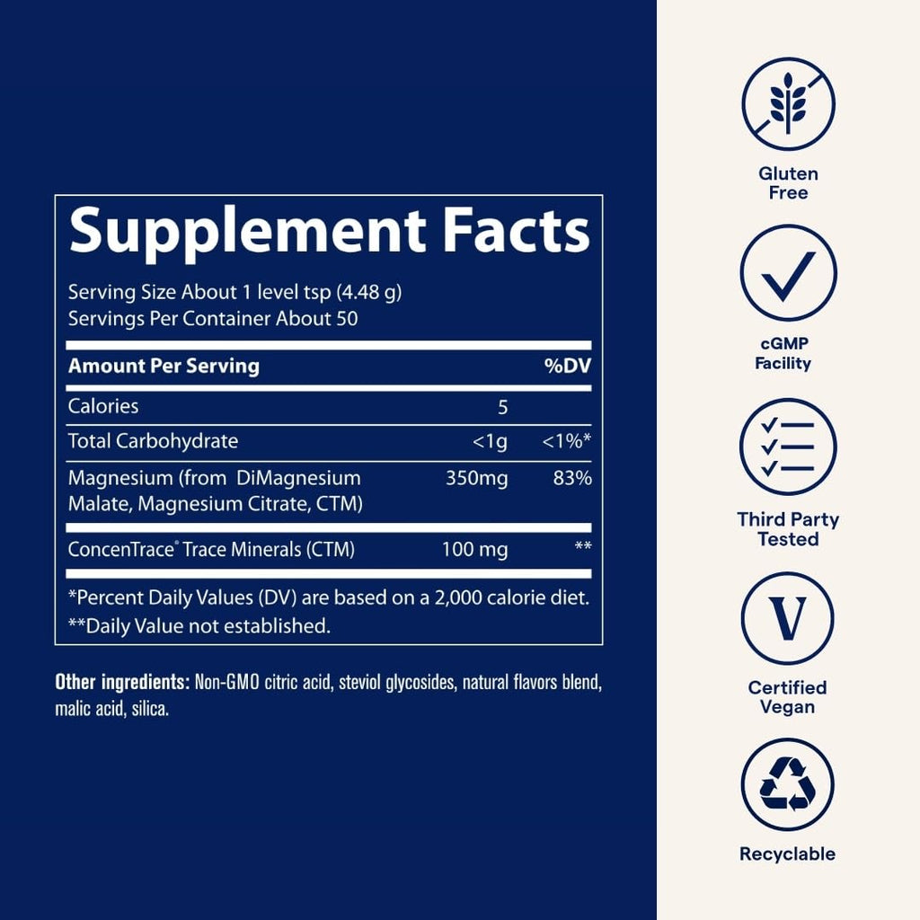 Trace Minerals Stress-X Magnesium Powder 350mg – Supports Muscle Relaxation & Sleep