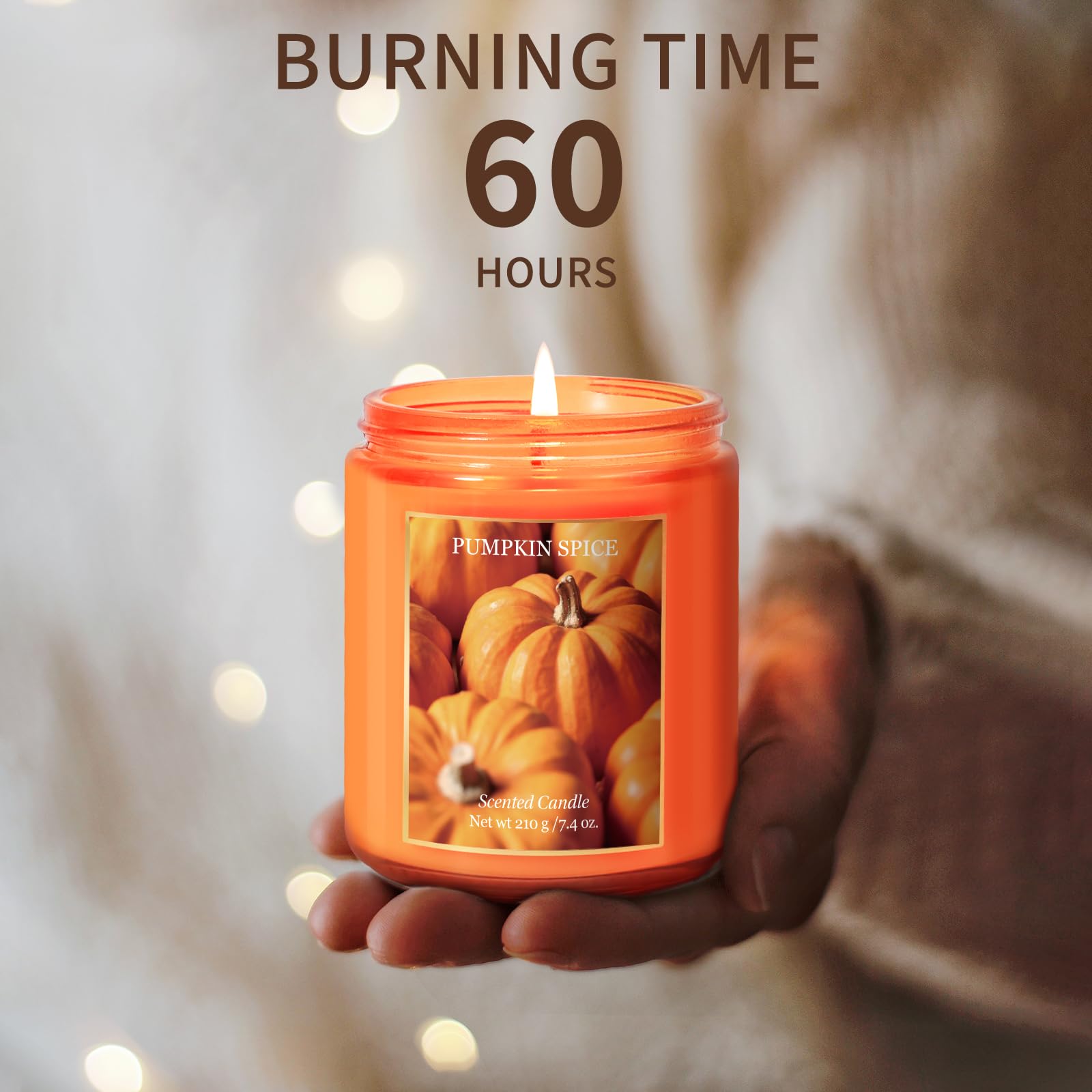 STRN Pumpkin Pie Candle Gift Set – Handmade Soy Wax 200g (Fall & Winter Aromatherapy)