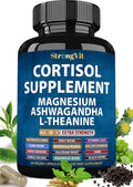 StrongVit Cortisol Supplements for Women and Men with Magnesium, Ashwagandha & L-Theanine | Sleep Support, Stress Relief & Cortisol Management USA