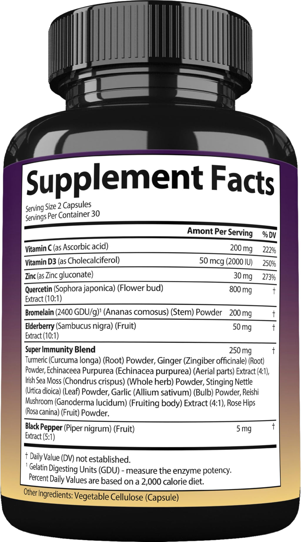StrongVit Quercetin with Bromelain – Immune Support Supplement (Vegan, Non-GMO, Gluten-Free, USA)