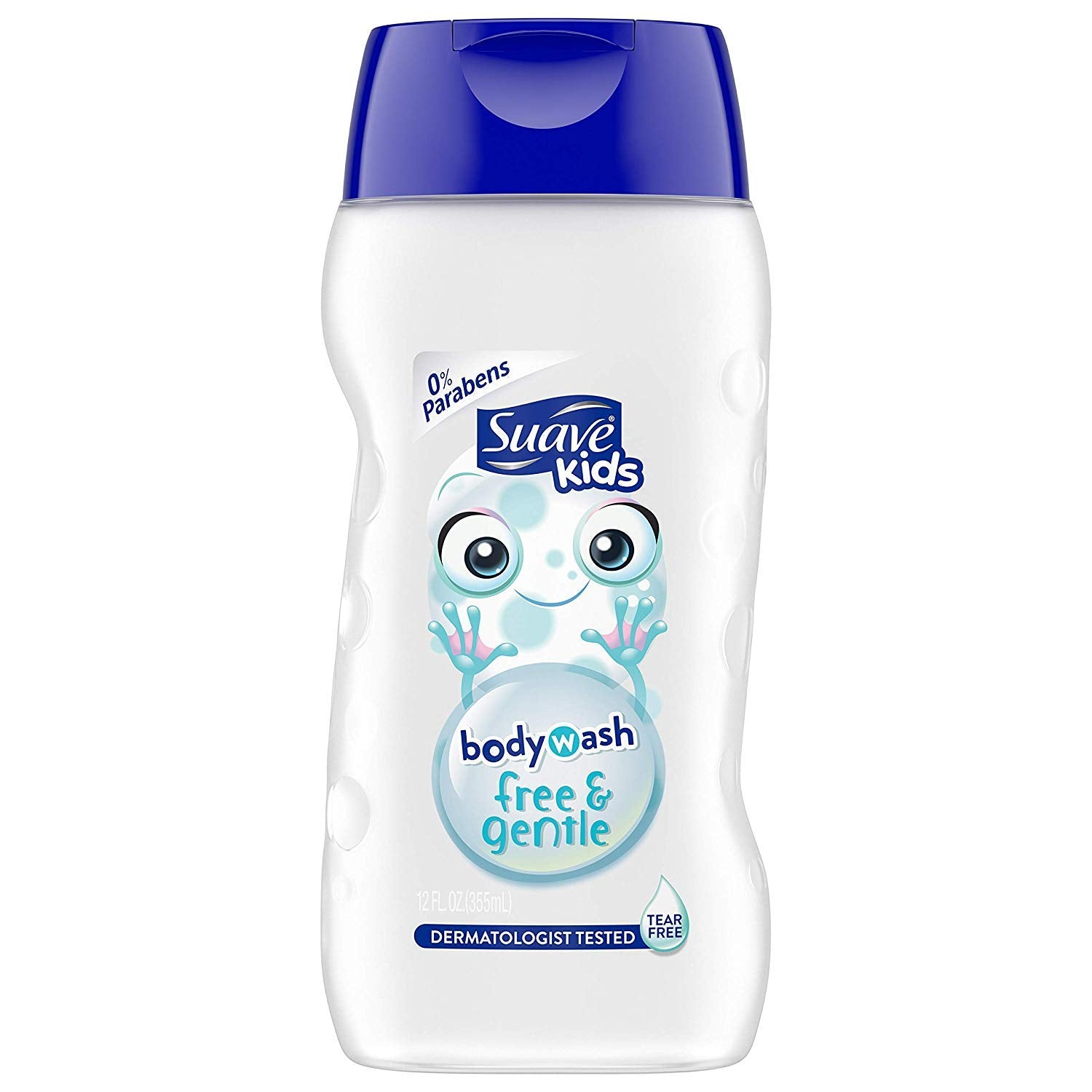 Suave Kids Free & Gentle Body Wash – Tear Free, 0% Parabens, 12 fl oz (355 mL) per Bottle, Pack of 3