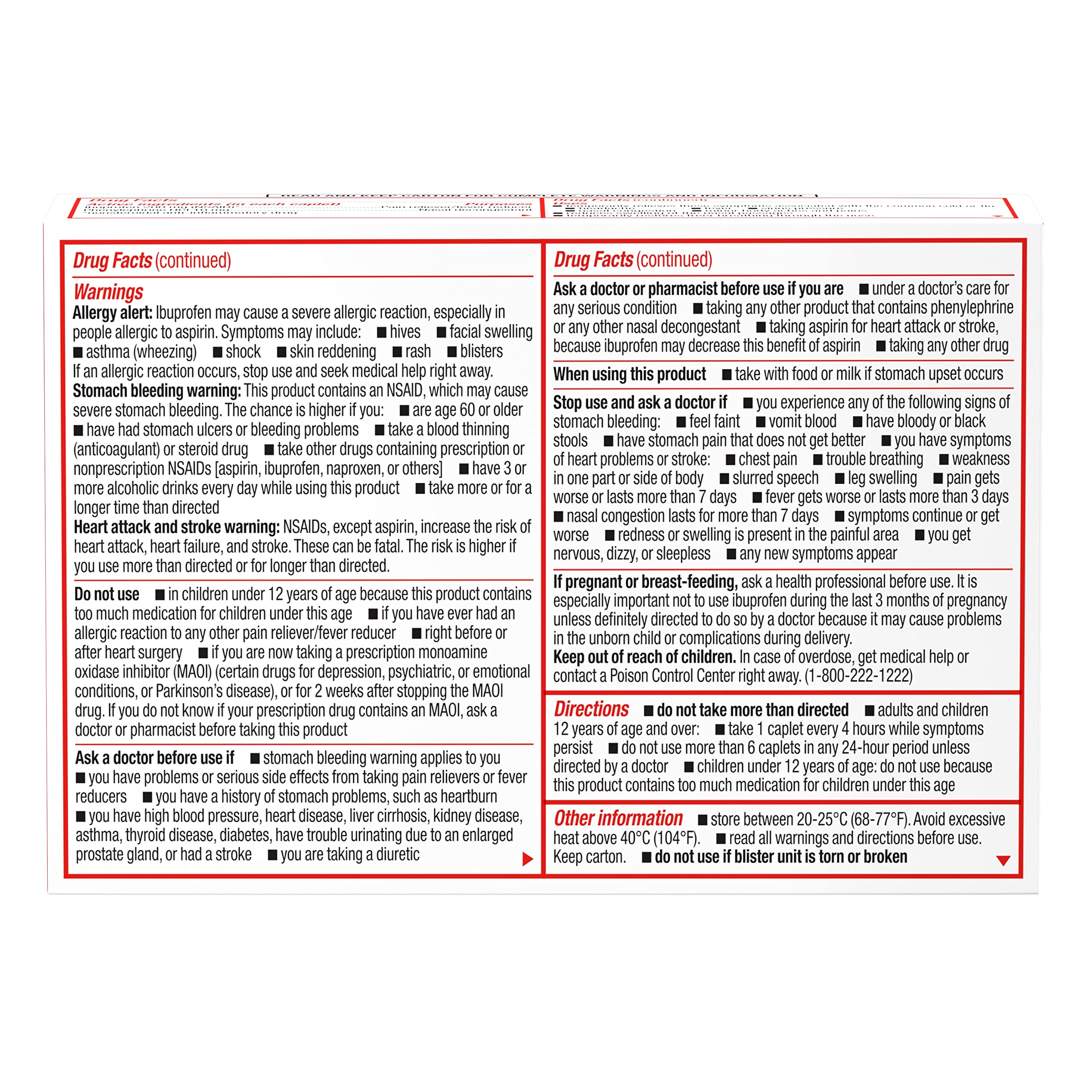 Sudafed PE Non-Drowsy Head Congestion + Pain Relief Caplets with Ibuprofen 200 mg & Phenylephrine HCl 10 mg – 20 ct