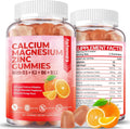 Sugar Free Calcium Magnesium Zinc Gummies with Vitamin D3 & B12 – Immune Support (120 Count)
