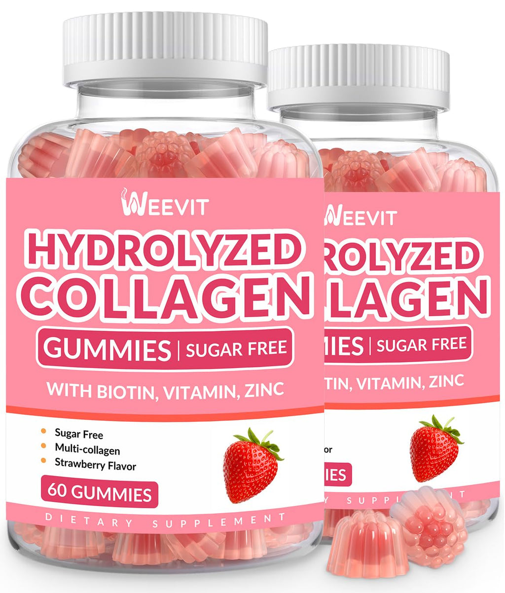 Sugar Free Collagen Gummies for Women – Multi-Collagen I II III V X + Biotin & Vitamins