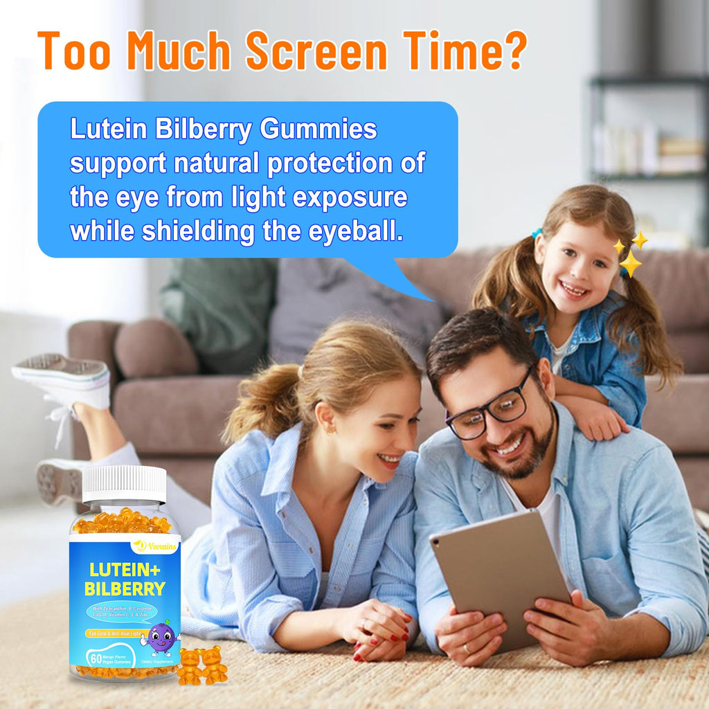 20mg Lutein & Zeaxanthin Gummies – Sugar Free Eye Health Supplement for Adults & Kids