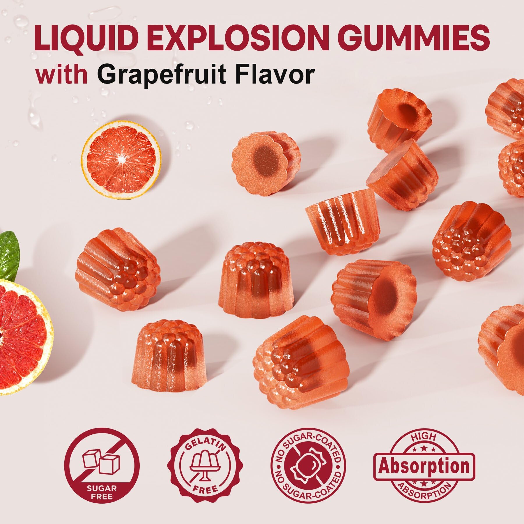 Maca Root Filled Gummies 2000mg for Women & Men – Sugar Free, Ashwagandha & Zinc | Grapefruit Flavor (60 Count)