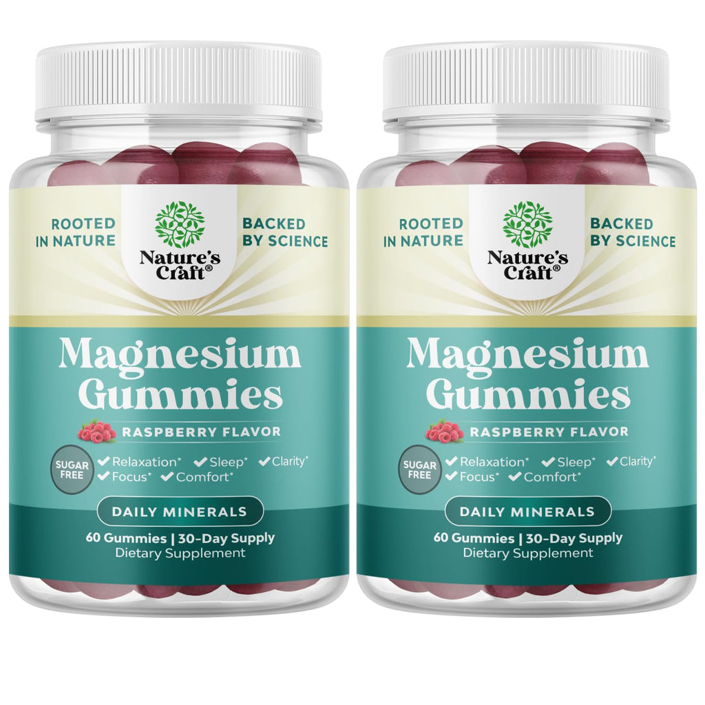 Sugar Free Magnesium Gummies for Adults - Vegan Citrate, 180mg Elemental | Berry Flavor | Non-GMO, Halal, Gluten Free (2 Months)