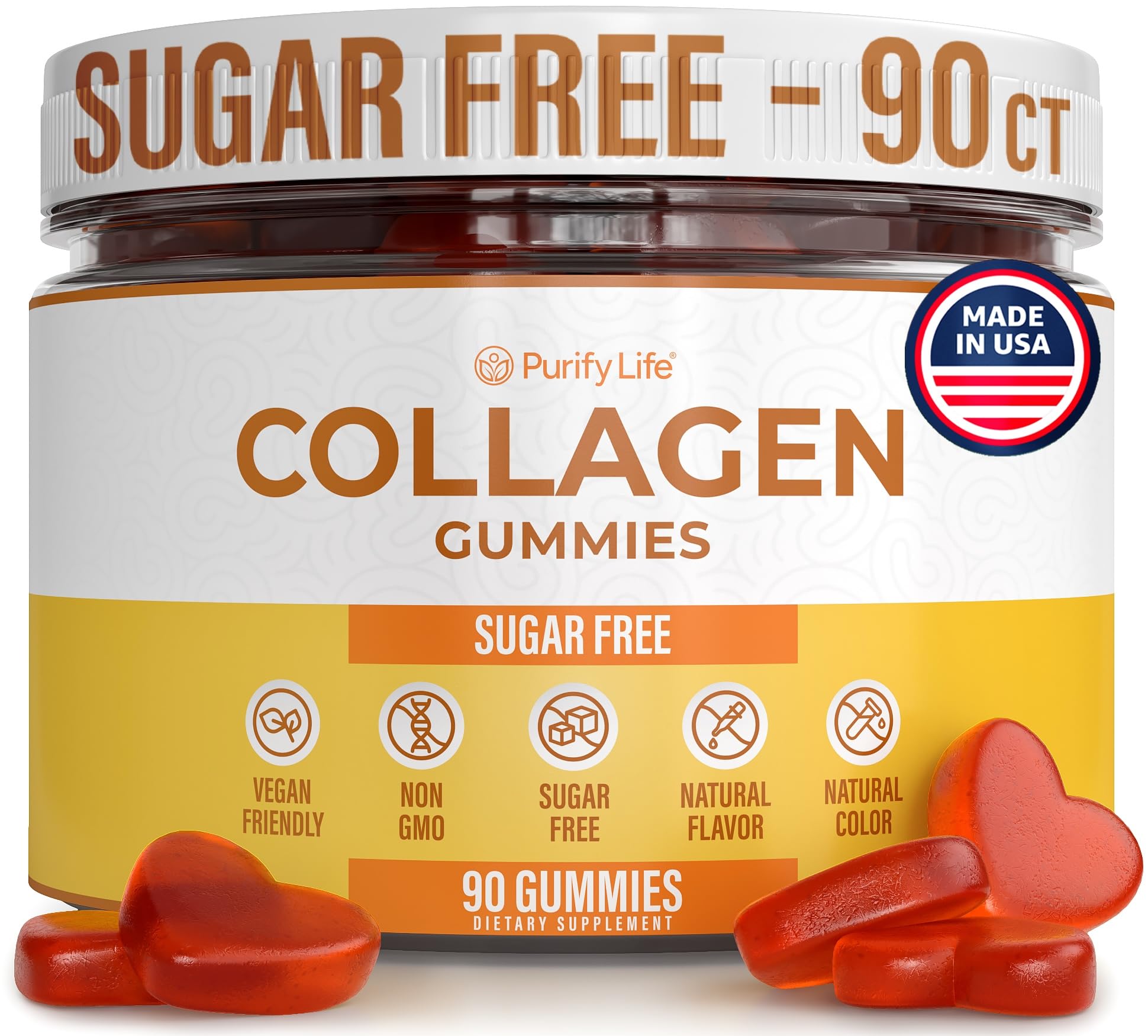Sugar-Free Marine Collagen Gummies – 90 Chews, 500mg, Gluten Free