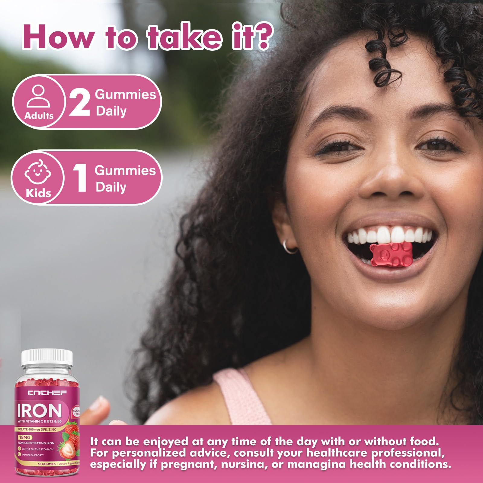 2-Pack Iron Gummies with Multivitamin – Iron Support for Adults & Kids