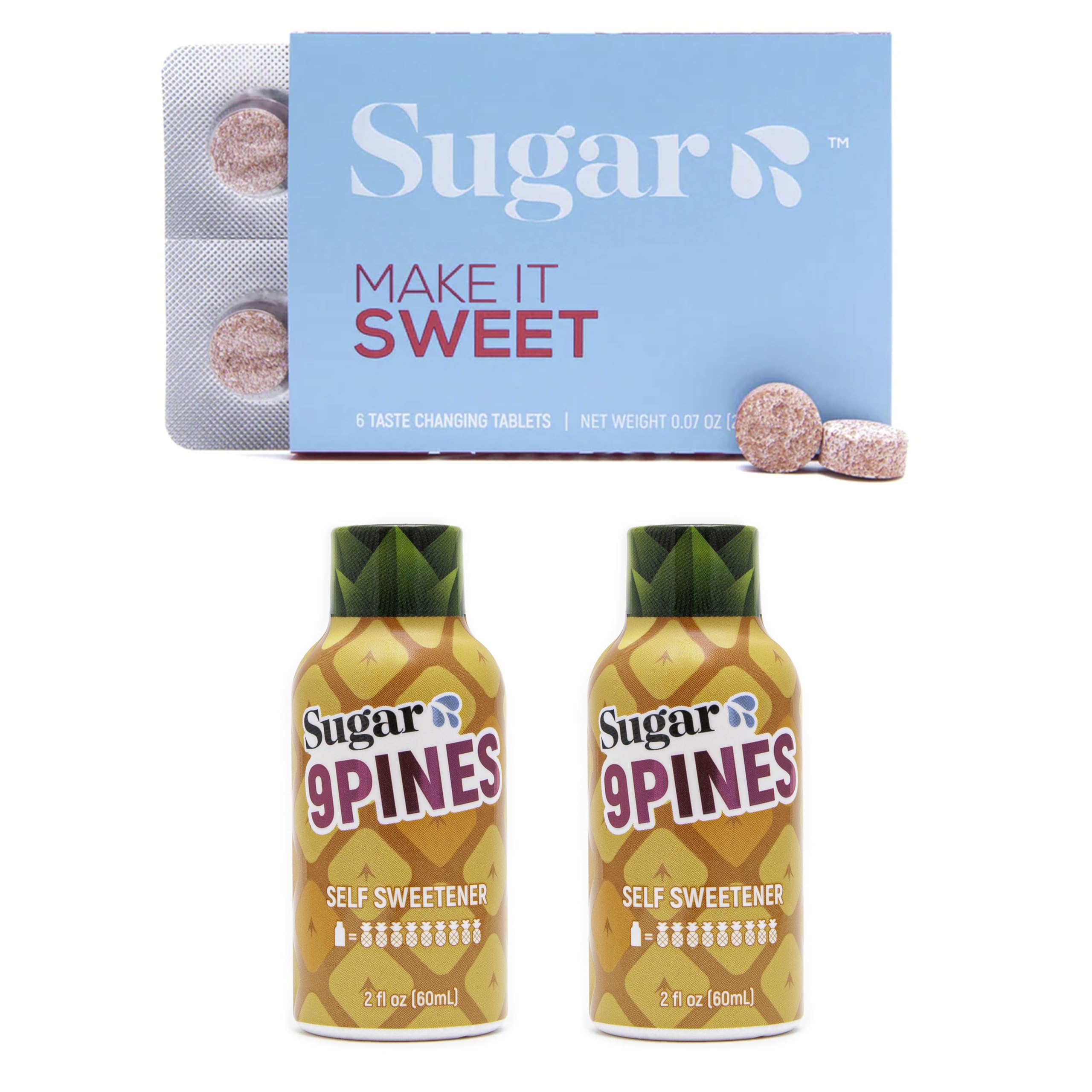 Sugar Splash: Taste Changing Tablets + 9Pines Pineapple Shot – Date Night Pack