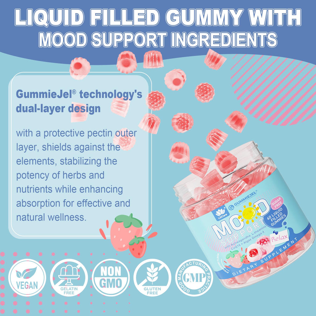 Sugar Free Ashwagandha Calm Gummies | L-Theanine, Vitamin D3, Vegan Omega-3