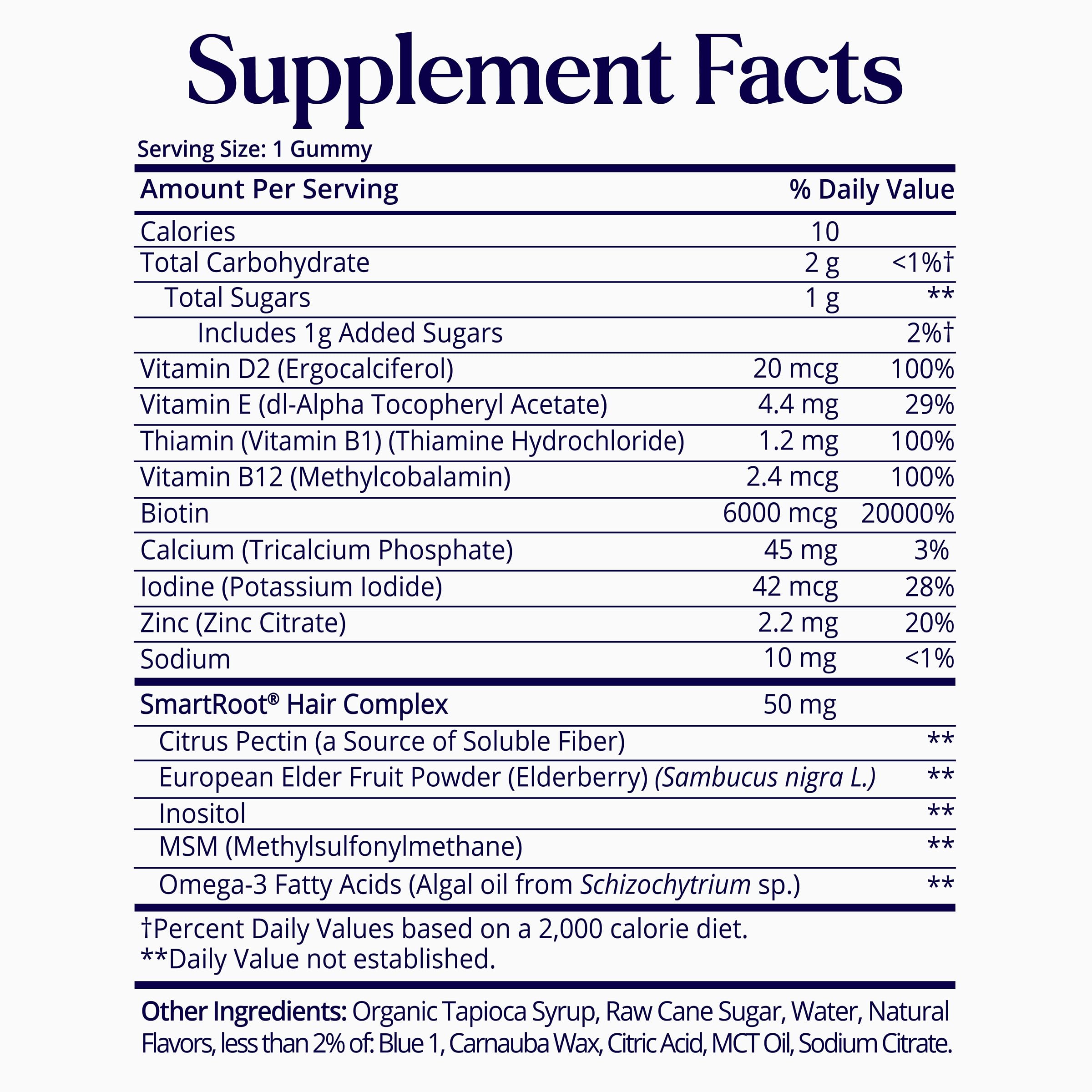 SugarBearHair Growth Gummy - Extra Strength Biotin 6000mcg, 2 Month Supply, Vegan & Cruelty-Free