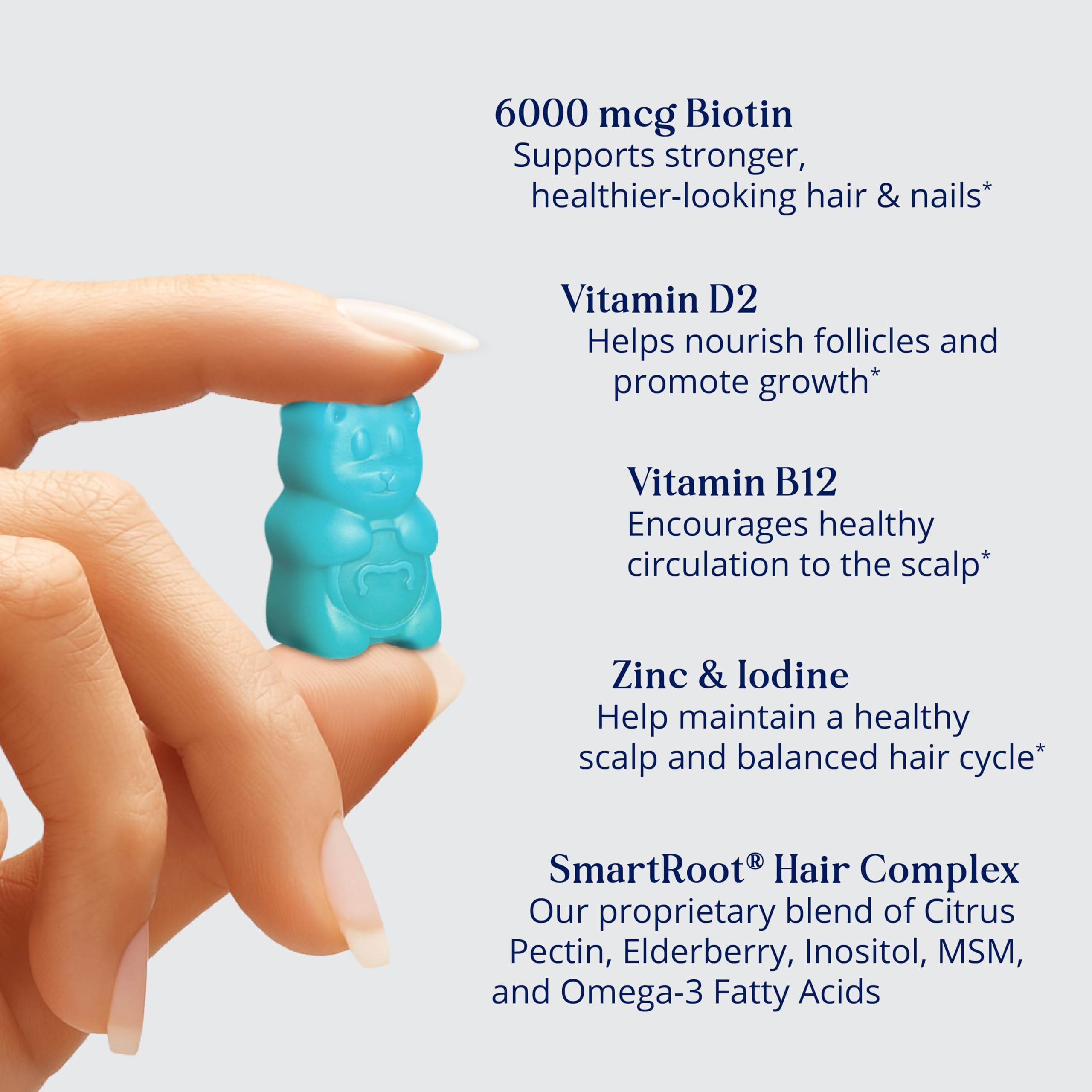 SugarBearPro Hair Vitamin Gummy – Extra Strength Biotin 6000mcg (6-Month Supply) | Vegan, Kosher, Halal, Cruelty-Free