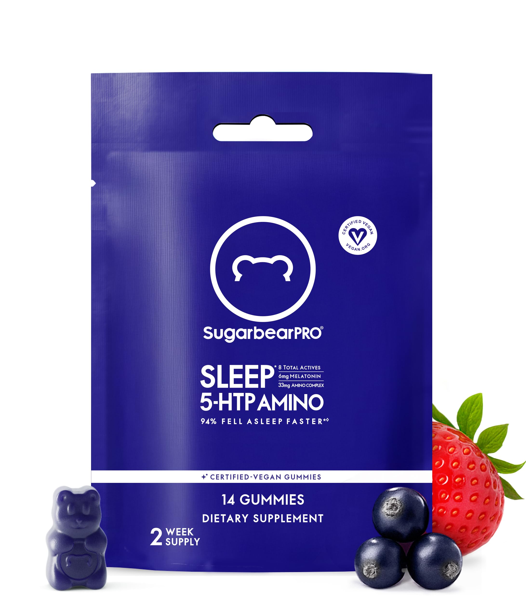 SugarBearPro Sleep Gummy 14 Day Supply - 6mg Melatonin, Vegan
