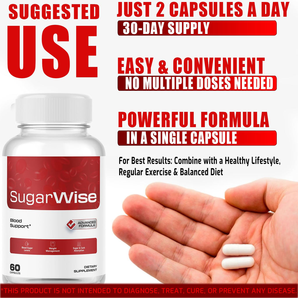 SugarWise 2-Pack Capsules - Official Support Pills & Premium Formula