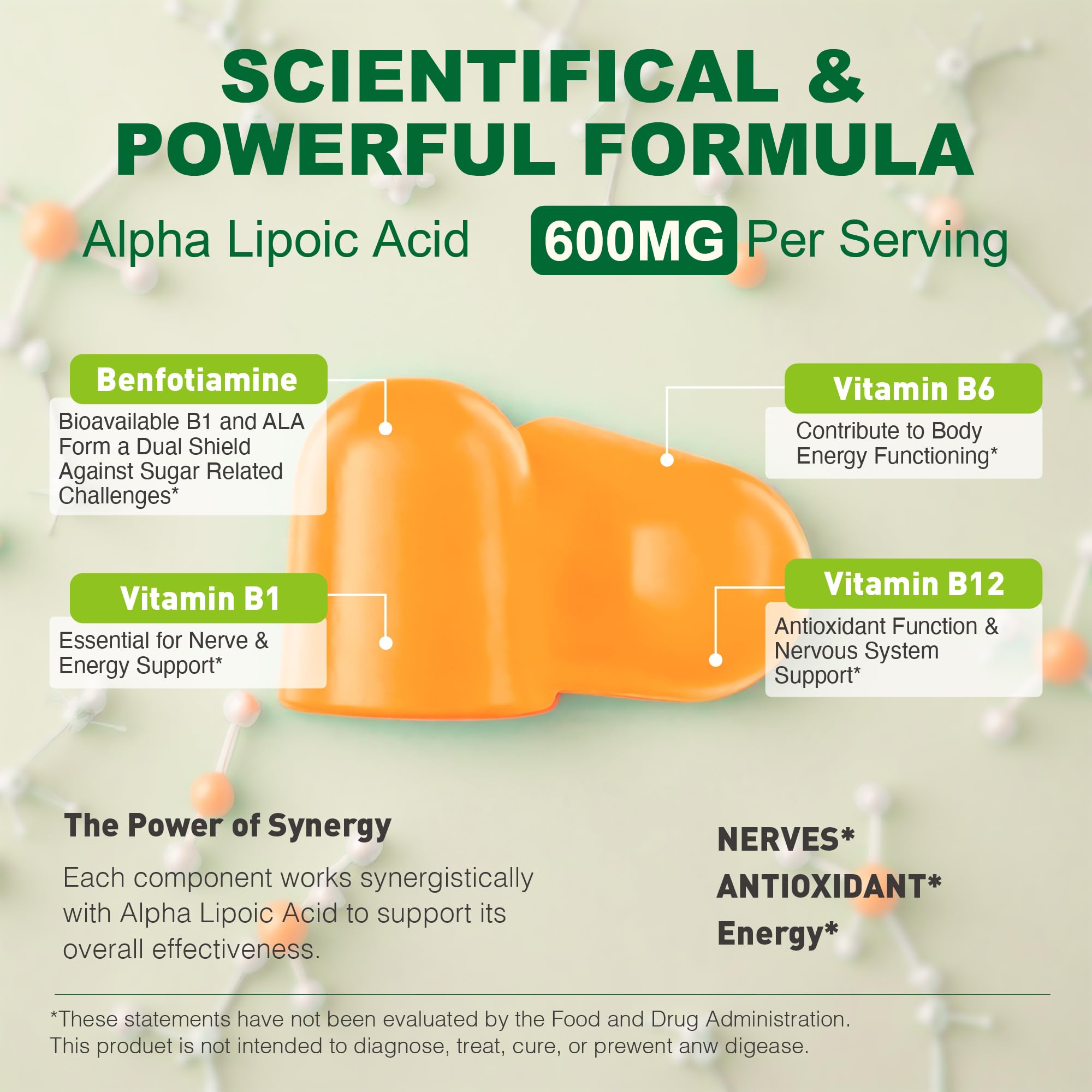 SUGAWITA R-Alpha Lipoic Acid 600mg + Benfotiamine – Nerve Support Gummies (Vegan)