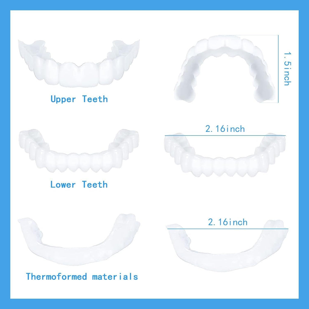 2 Pairs Temporarily Adjustable Smile Aligners – Natural & Comfortable for Men & Women (White)