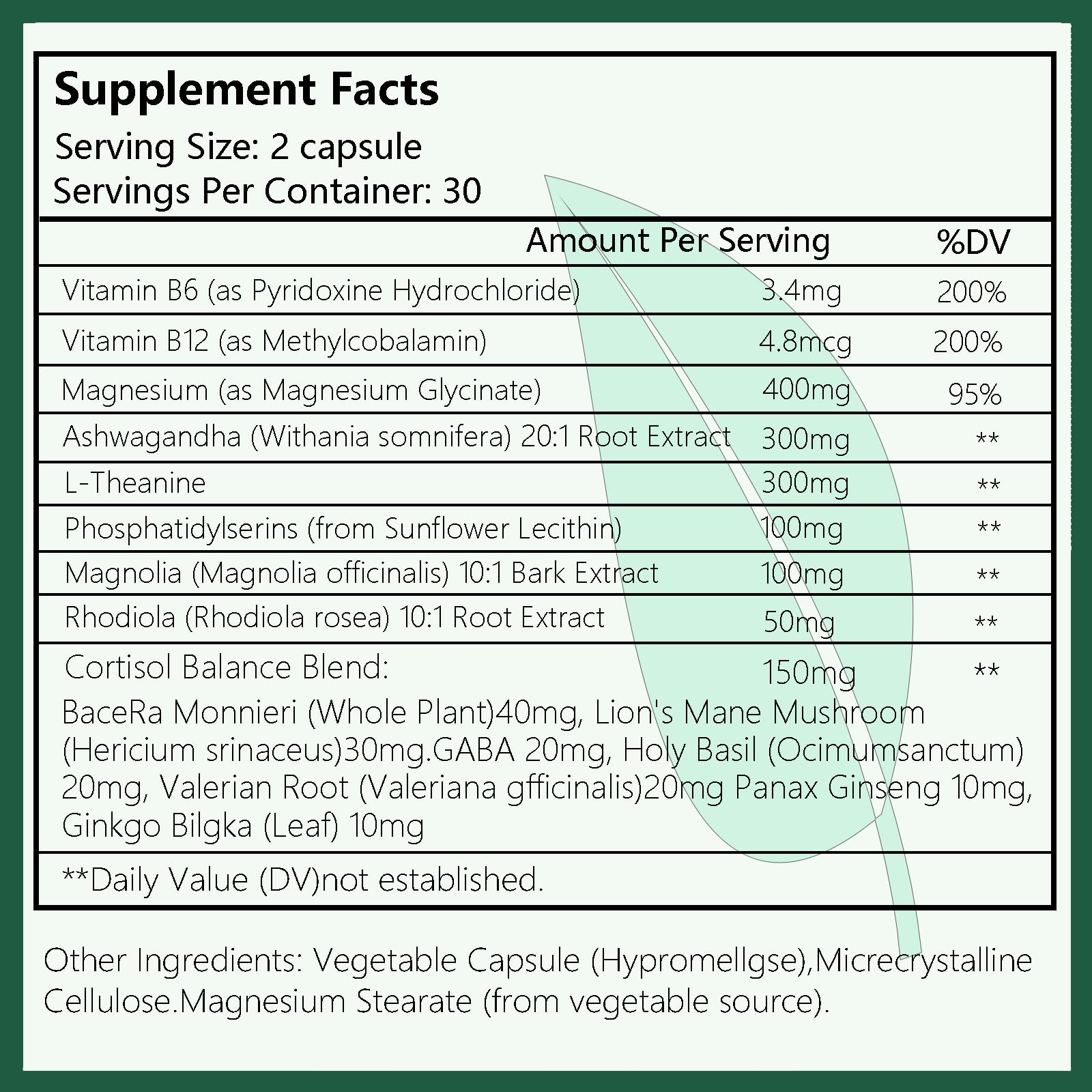 Suiyilary Cortisol Supplement for Women & Men – Hormone Balance, Mood & Sleep Support, 60 Vegan Capsules