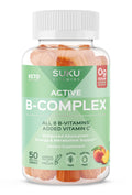 SUKU Vitamin B Complex Gummies with Vitamin C - Sugar Free, Vegan (Peach, 50 Gummies)