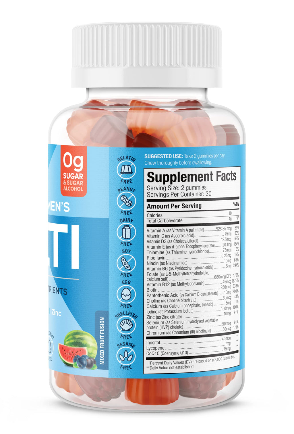 SUKU Men's Daily Multivitamin Gummies – Sugar-Free, Vegan, 60 Count