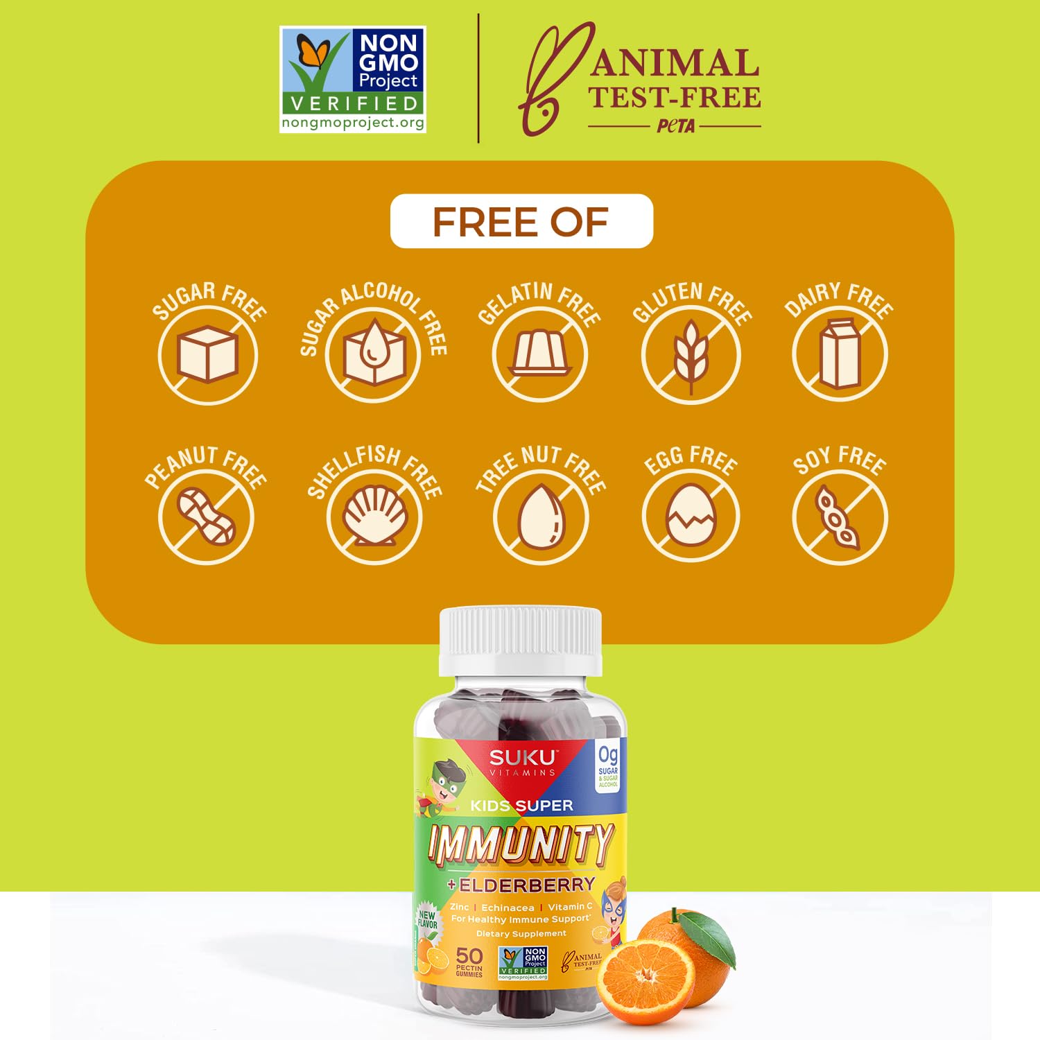 SUKU Vitamins Kids Immunity Gummies – Elderberry, Echinacea & Zinc