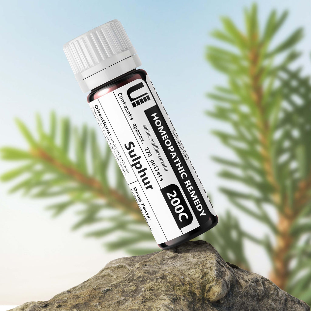 Sulphur 200C Homeopathic Remedy, 270 Pellets – Lactose-Free, No Artificial Additives