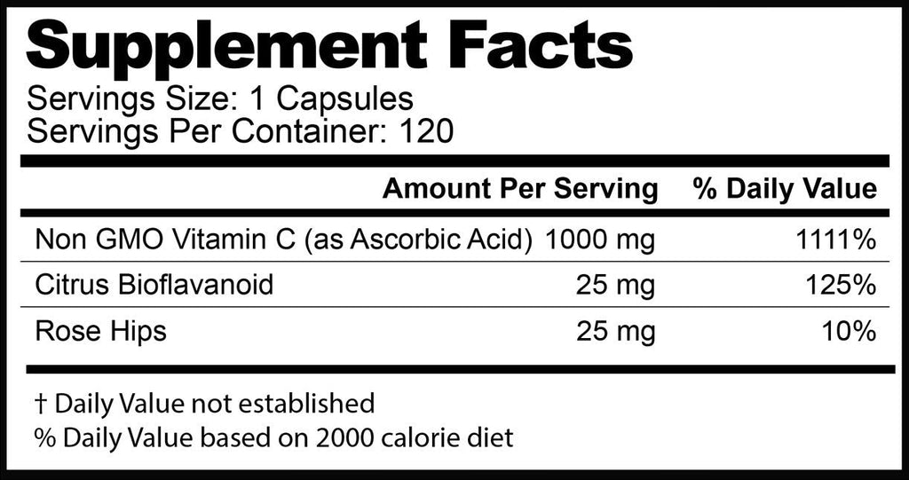 SummerSculpt Vitamin C 1000 mg - Immune Support with Rose Hips