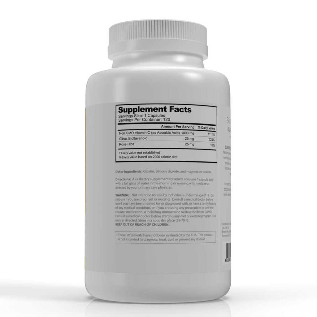 SummerSculpt Vitamin C 1000 mg - Immune Support with Rose Hips