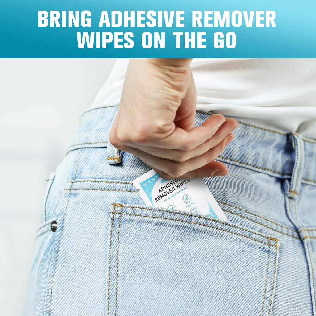 Summerbrite Adhesive Remover Wipes XL – No-Sting & Gentle for Skin, Ostomy & Dressings (36 Pack)