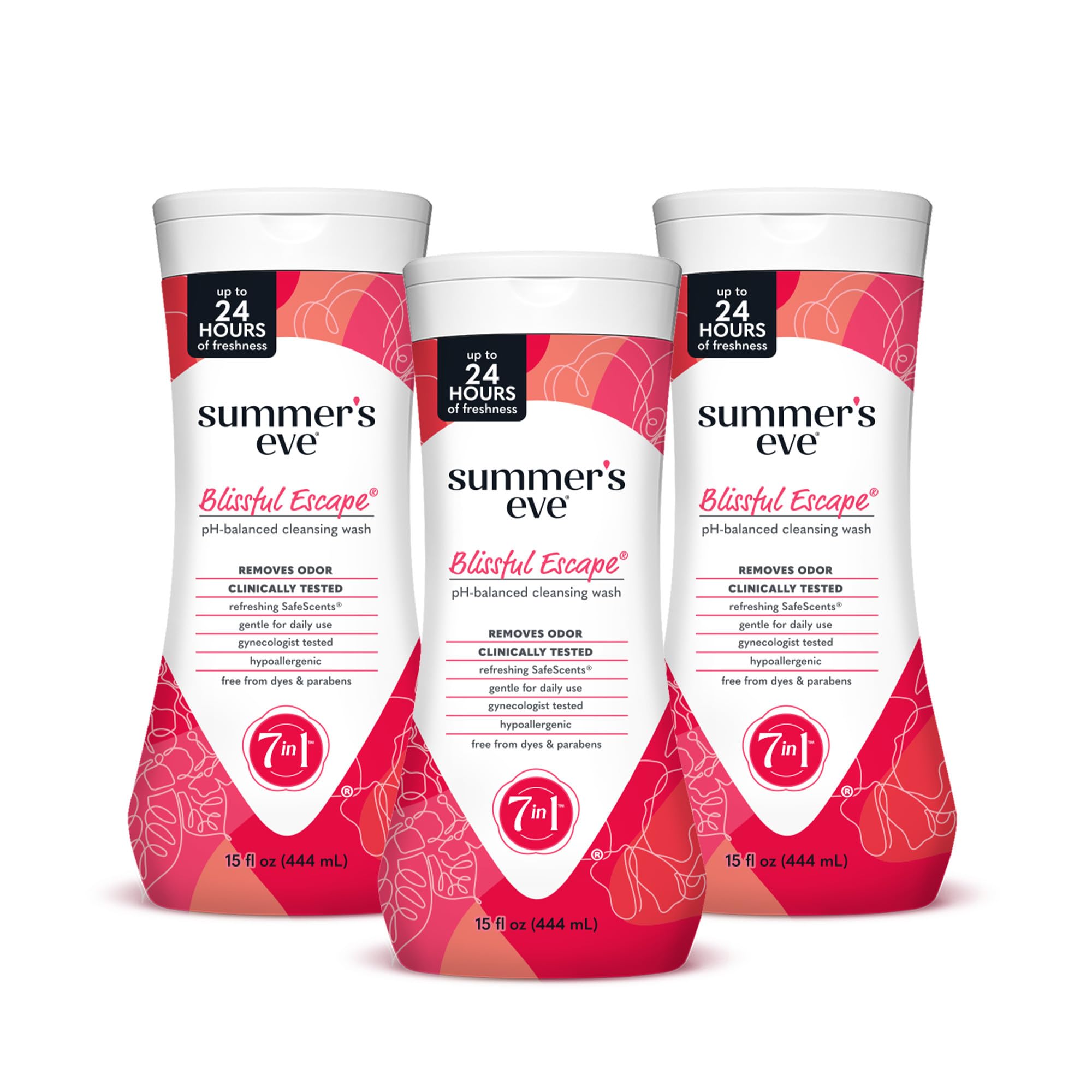 Summer's Eve Blissful Escape Daily Refreshing Feminine Body Wash – Pack of 3 (15 oz)