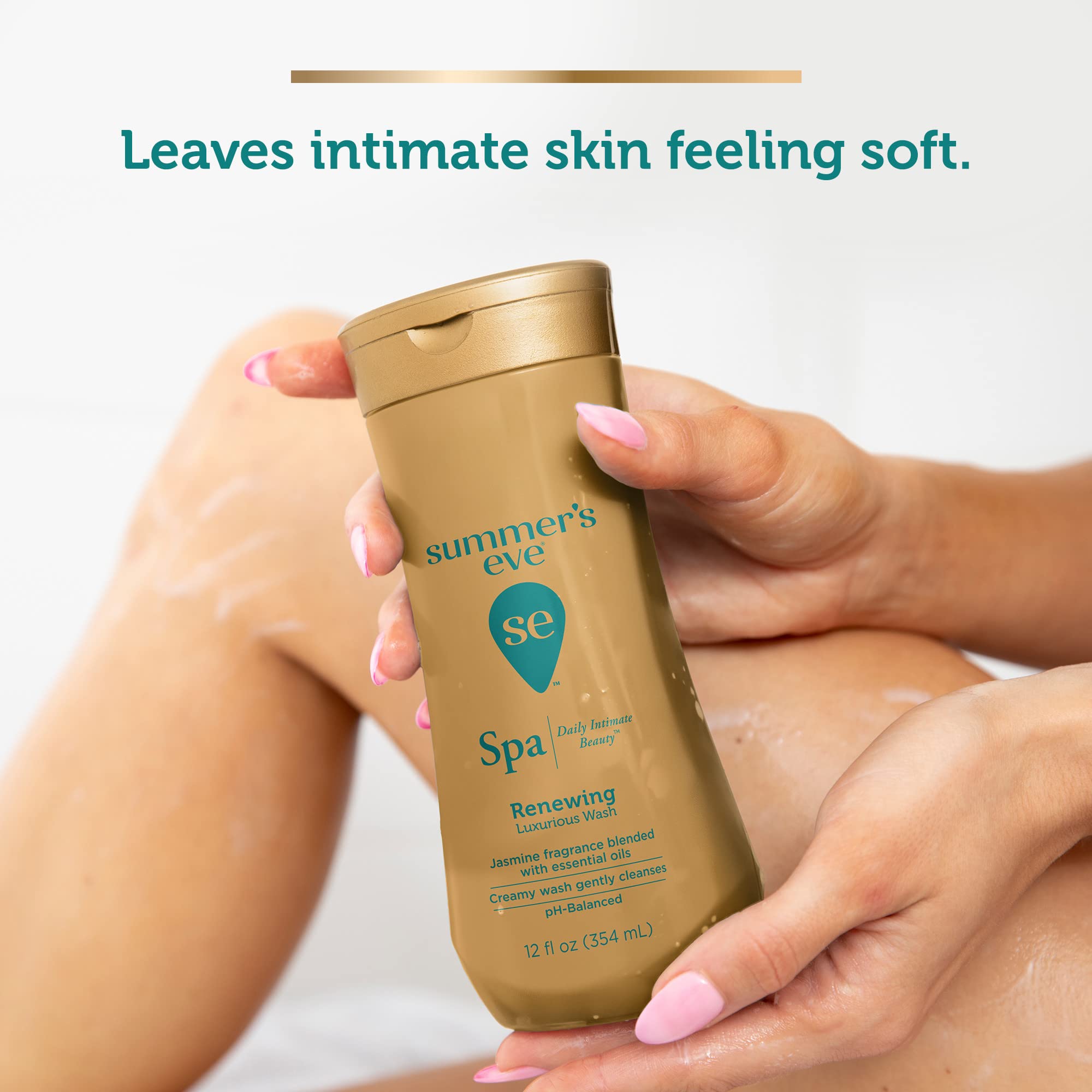 Summer's Eve Spa Daily Intimate Wash - Renewing Jasmine, pH-Balanced, 12 oz