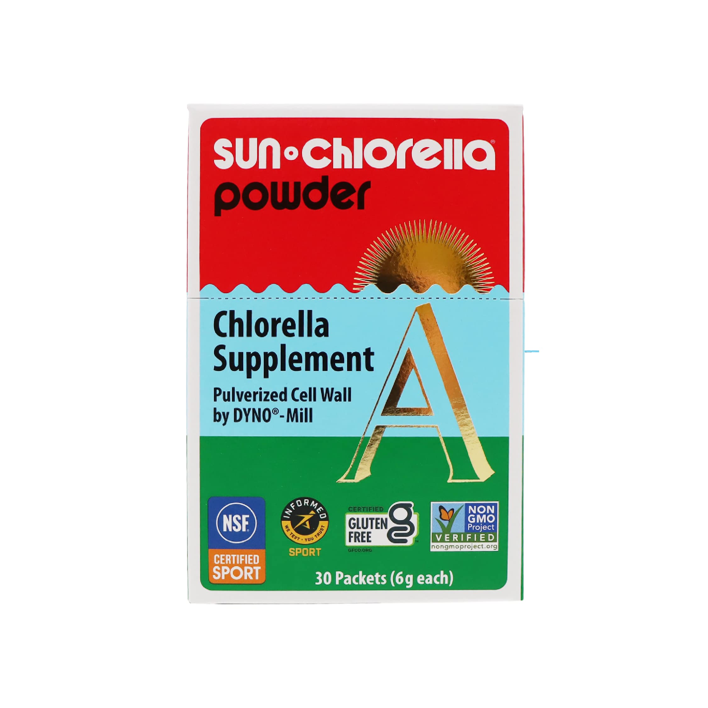 Sun Chlorella Powder Green Algae Superfood – Immune Support, Gut Health & Natural Energy | Non-GMO | 30 Packets