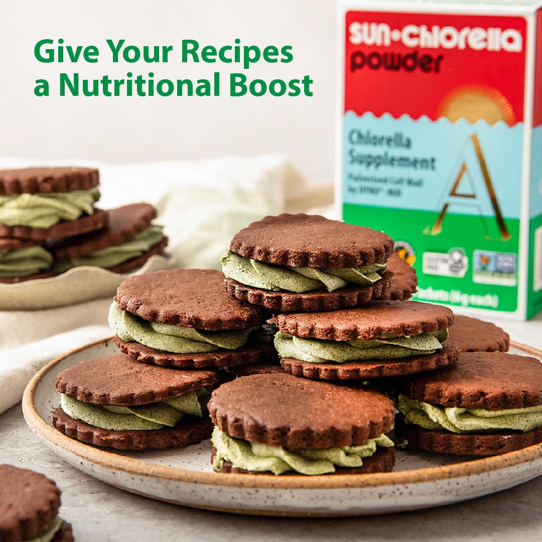 Sun Chlorella Powder Green Algae Superfood – Immune Support, Gut Health & Natural Energy | Non-GMO | 30 Packets