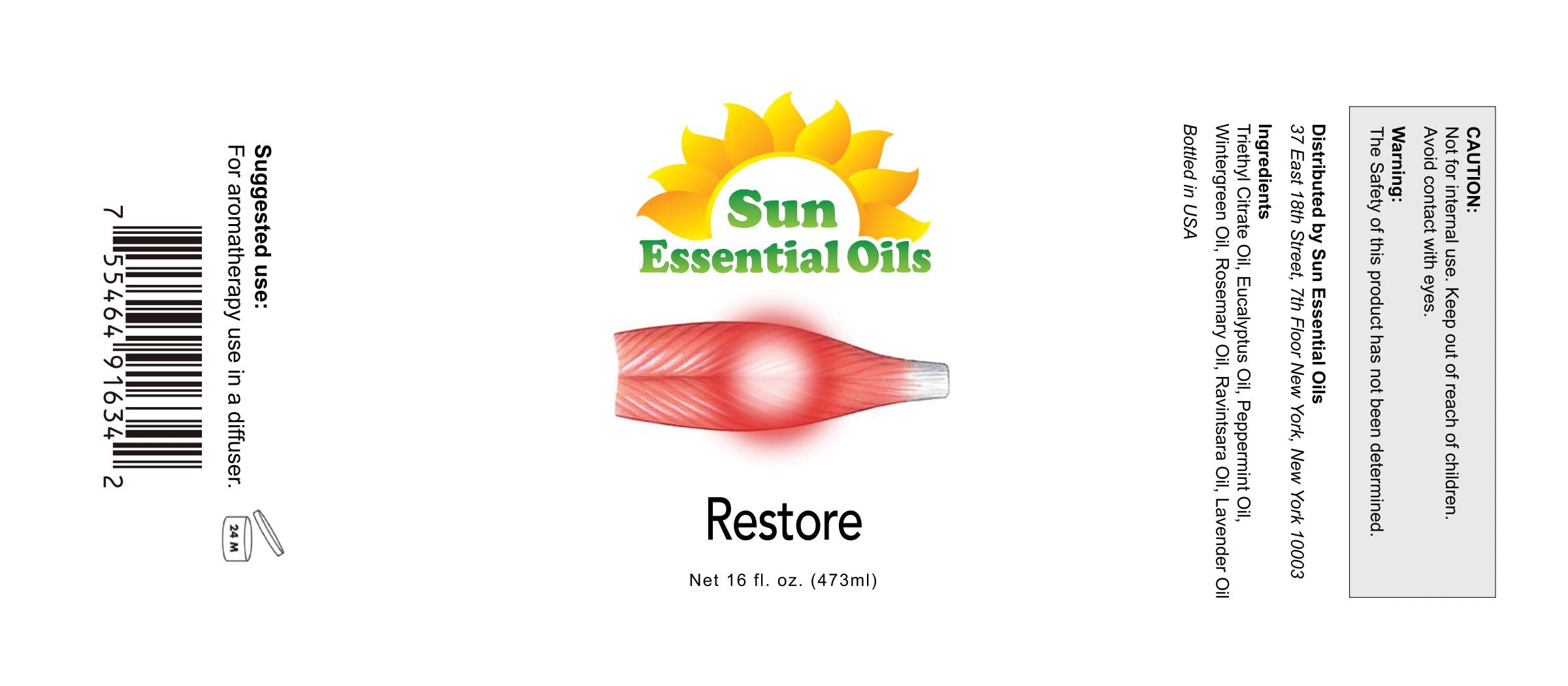 Sun Essential Oils Deep Muscle Ease Blend 16oz – Aromatherapy & Muscle Relaxation