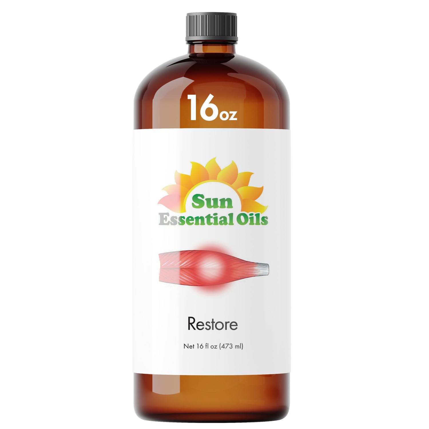 Sun Essential Oils Deep Muscle Ease Blend 16oz – Aromatherapy & Muscle Relaxation