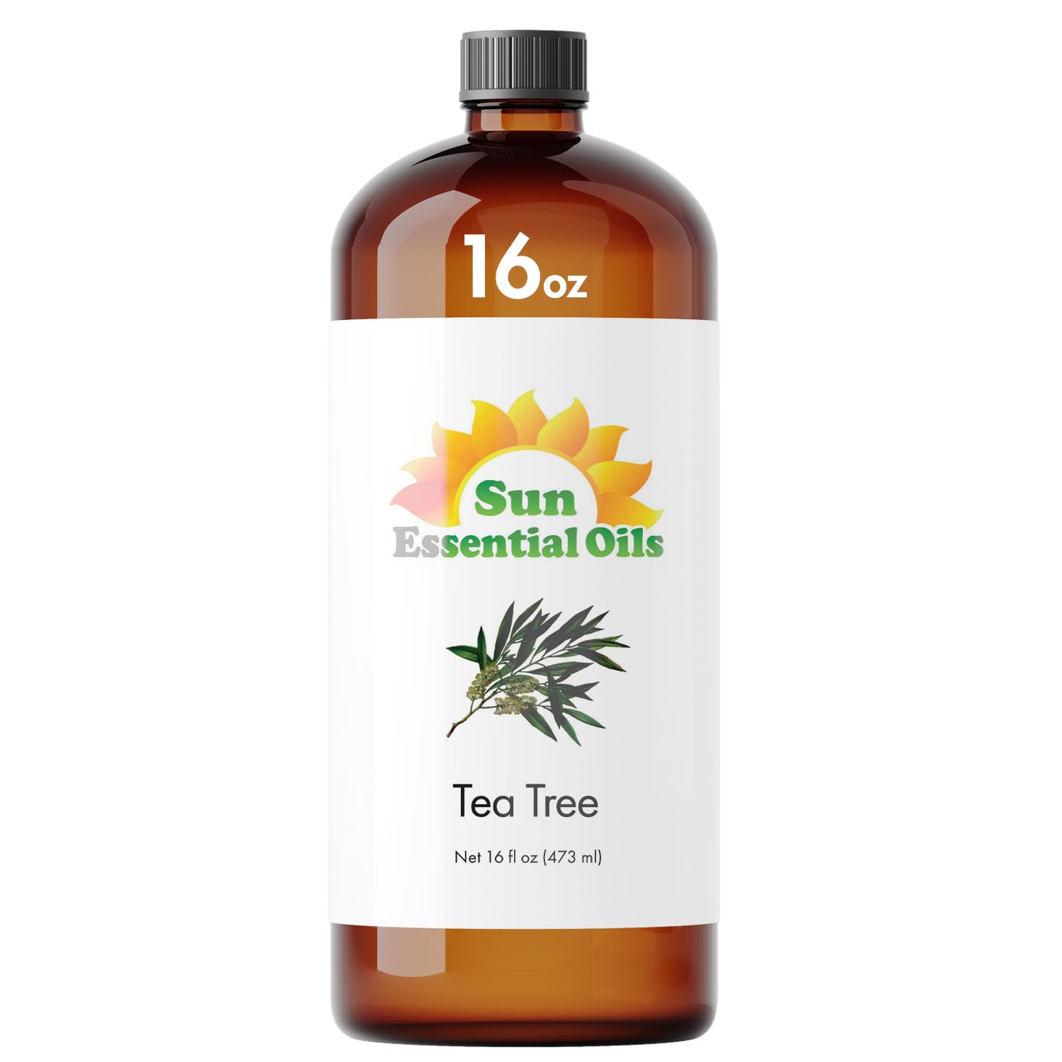 Sun Essential Oils - 16 oz Tea Tree Essential Oil for Skin, Hair, Diffuser & DIY Projects