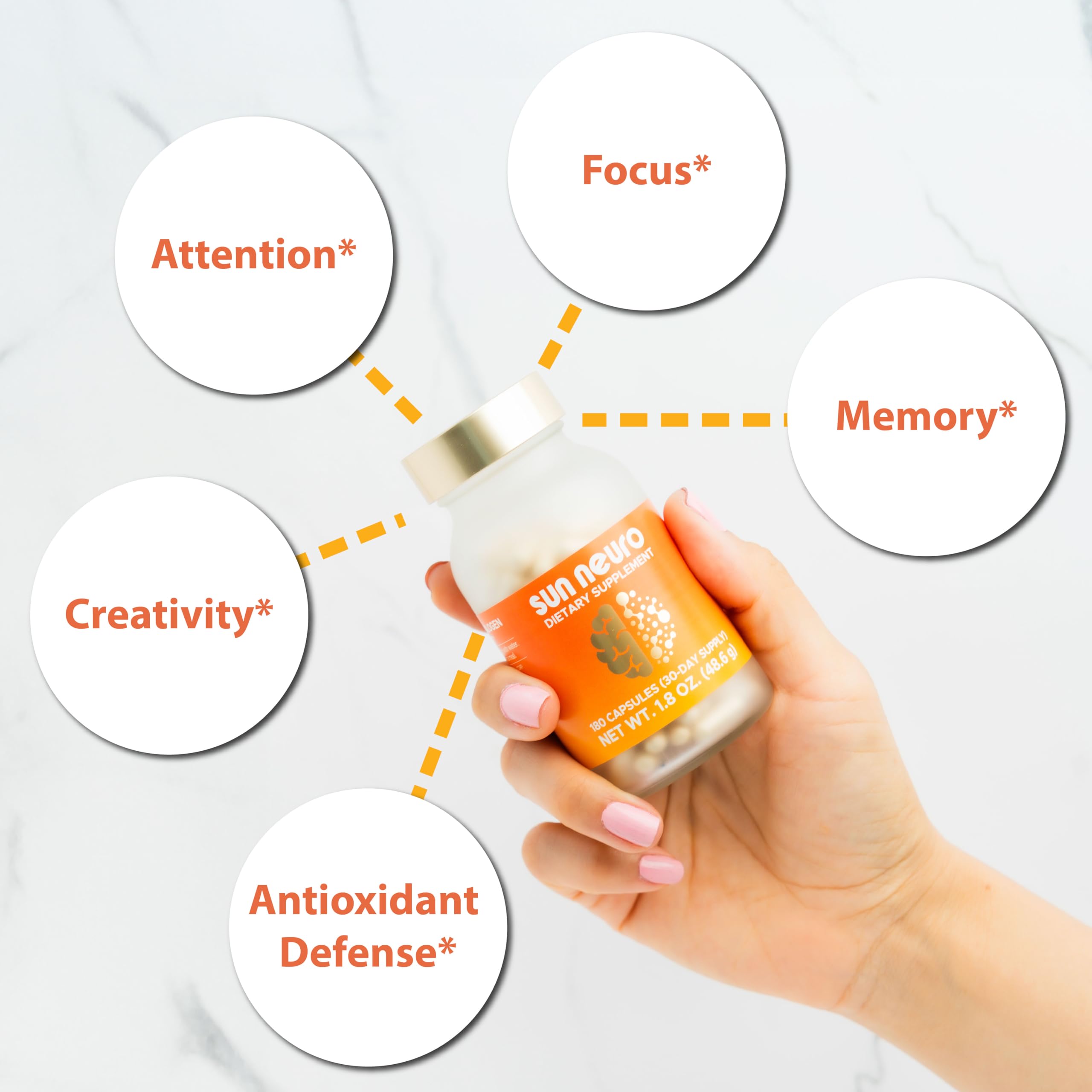 Sun Neuro Nootropic Brain Supplement | Plasmalogen Boost from Sea Pineapples | 180 Caps